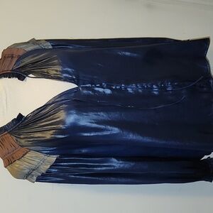 Anthropologie Current Air Bristol Metallic Shimmer Ruffle Blouse Size Medium